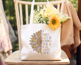 Real Estate Realtor Sparkle , Cotton Canvas Tote Bag