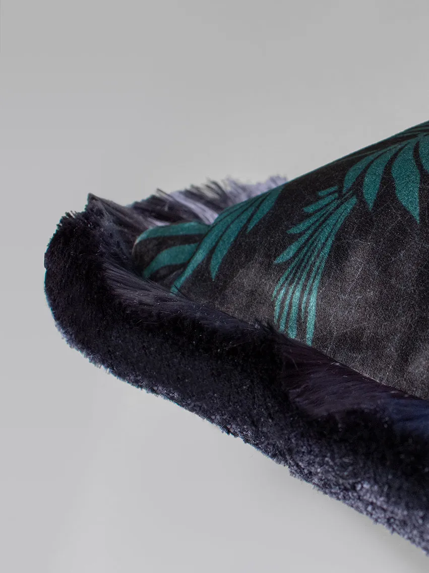Sample Sale: Botanize 'Blackberry' Fringed Velvet Cushion