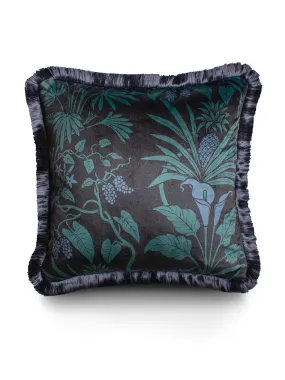 Sample Sale: Botanize 'Blackberry' Fringed Velvet Cushion
