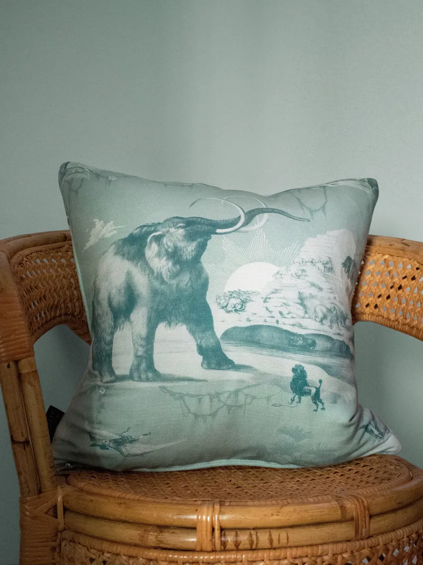 Sample Sale: Extinctopia 'Peppermint' Linen Cushion