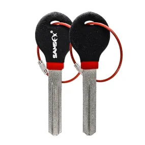 SAMSFX Fishing Hook Sharpener Hook Diamond File Portable Grinding Tool, Double Sided Diamond Grit, Assorted Colors, 4inch (Key Shape, Black & Red Handle)