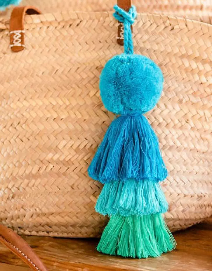Sea Blues Pom Pom Tassle Swag