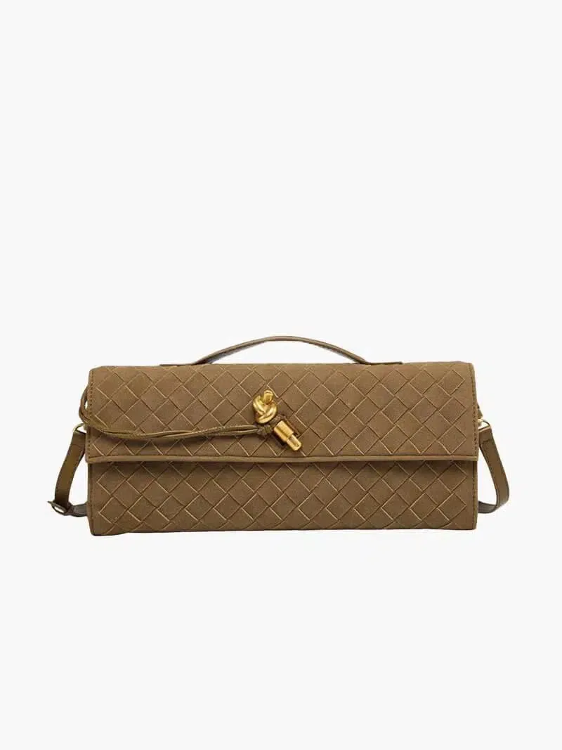 Serena – Braided design with gold bow – Clutch