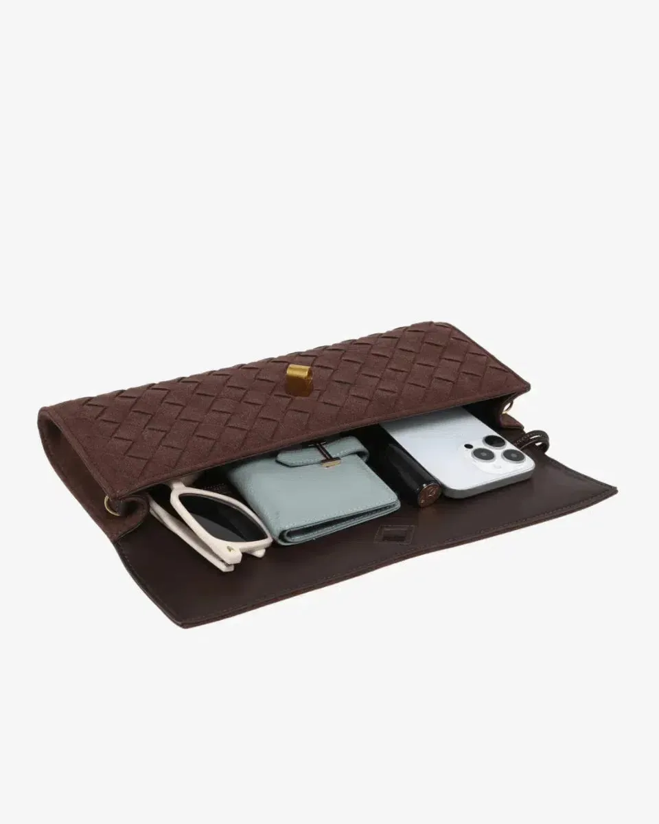 Serena – Braided design with gold bow – Clutch