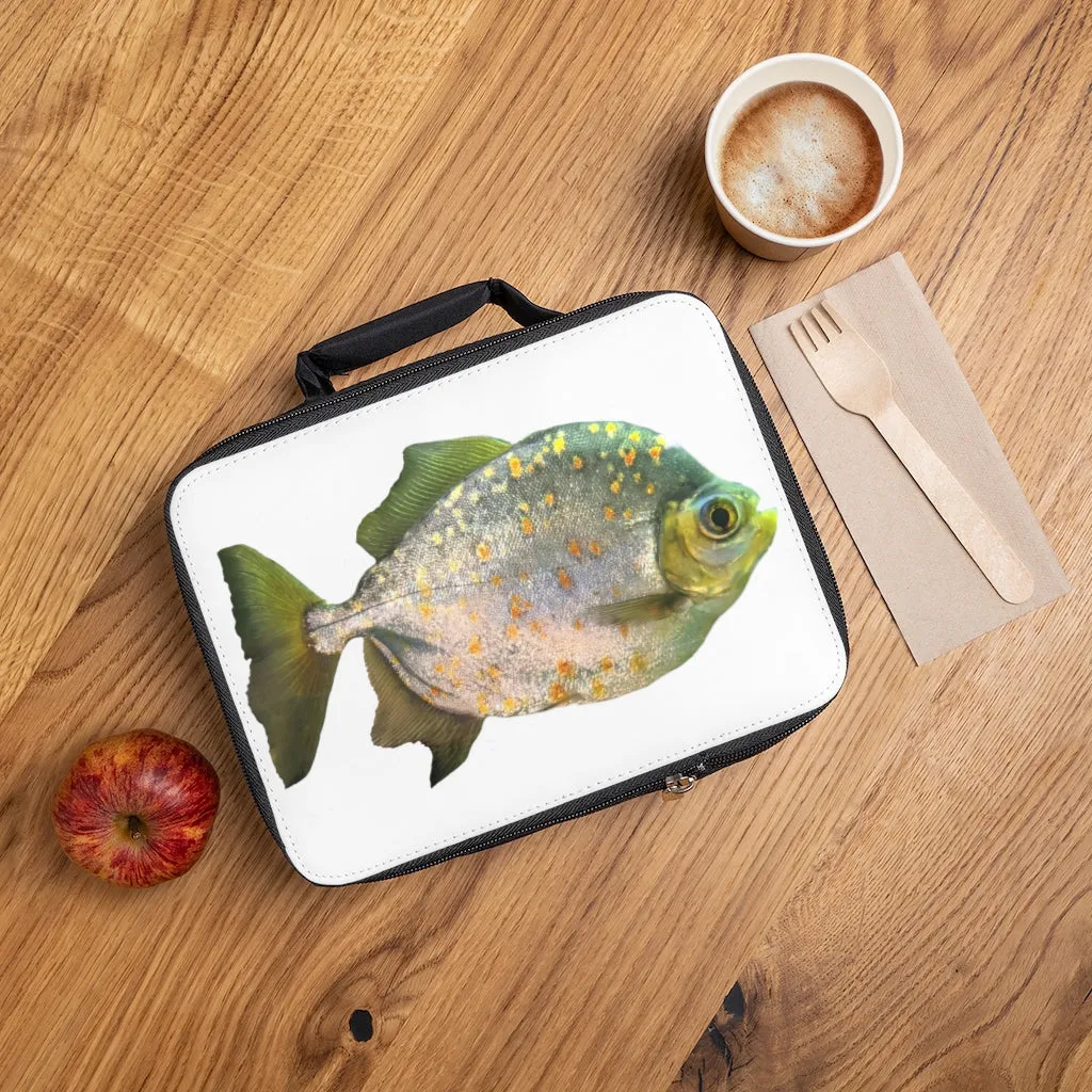 Silver and Green Spec Fish Lunch Bag