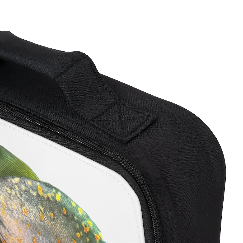Silver and Green Spec Fish Lunch Bag