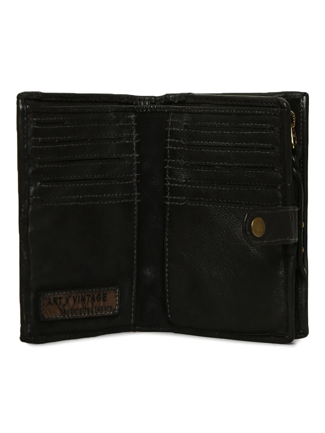 Silvia: Metallic Effect Razor With Golden Concho Leather Small Wallet.