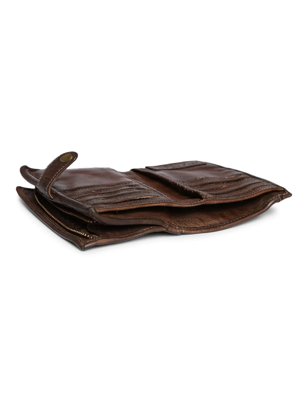 Silvia: Metallic Effect Razor With Golden Concho Leather Small Wallet.