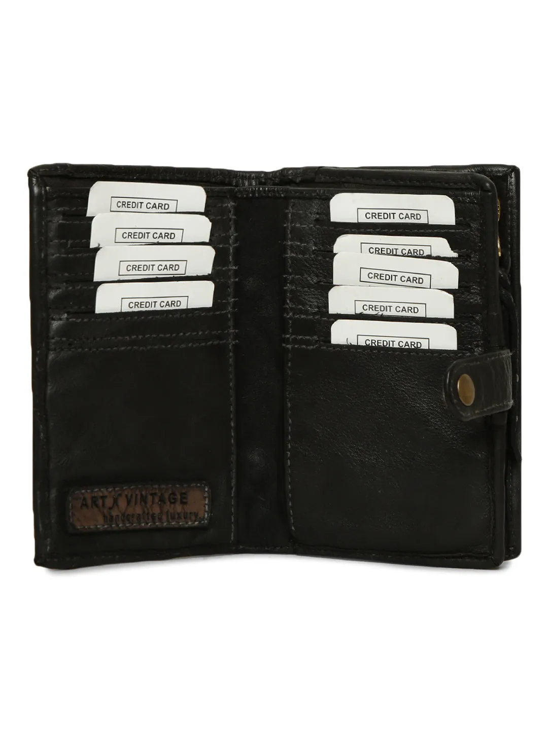 Silvia: Metallic Effect Razor With Golden Concho Leather Small Wallet.