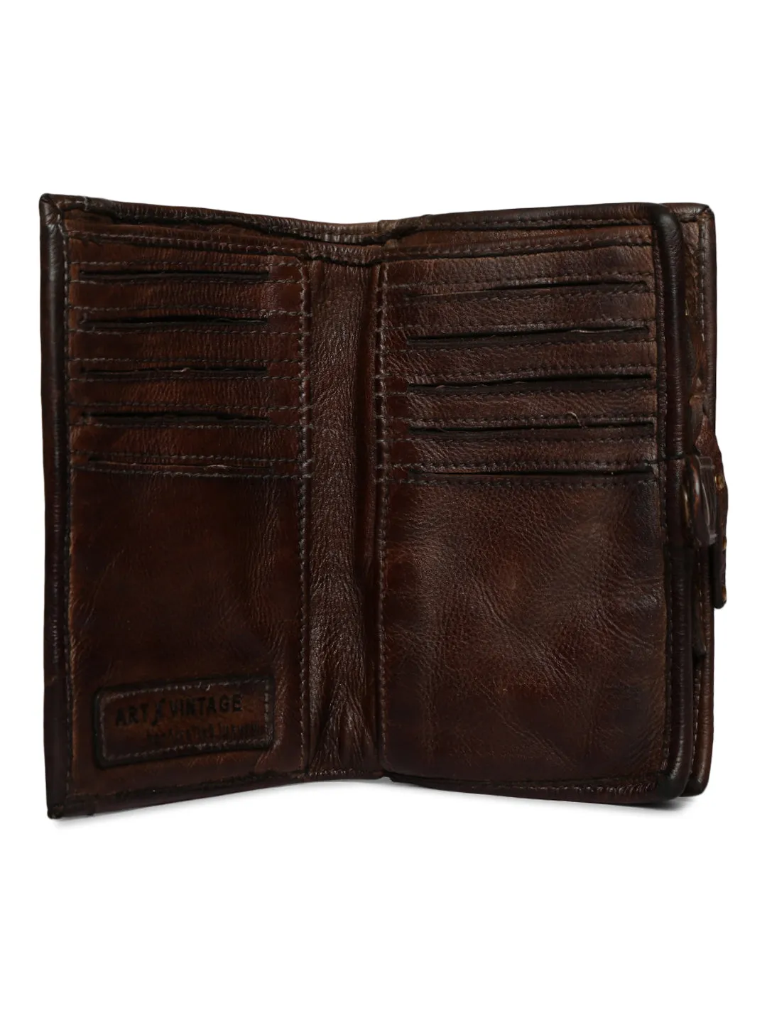 Silvia: Metallic Effect Razor With Golden Concho Leather Small Wallet.