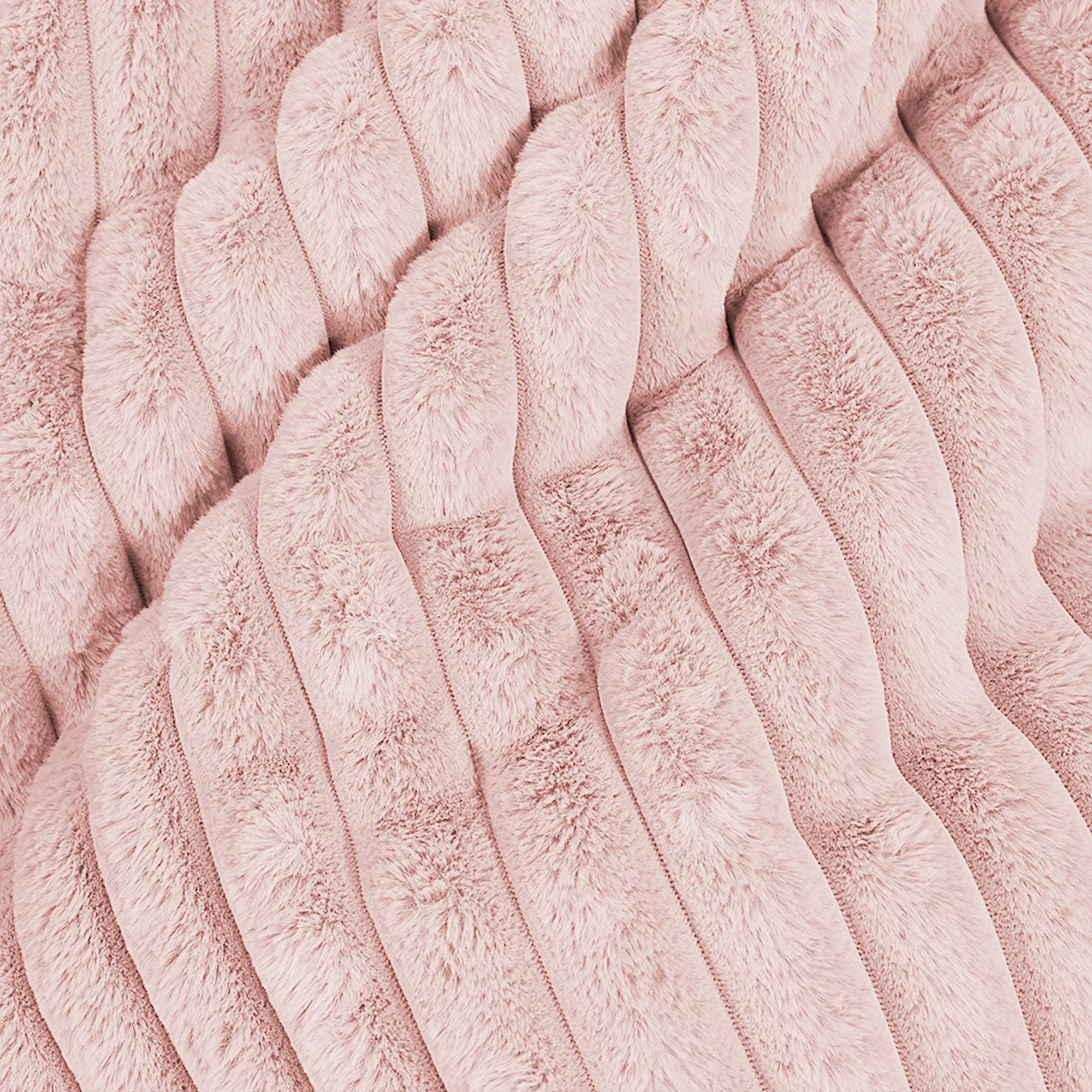 Small Round Footstool - Ultra Plush Cord Dusty Pink