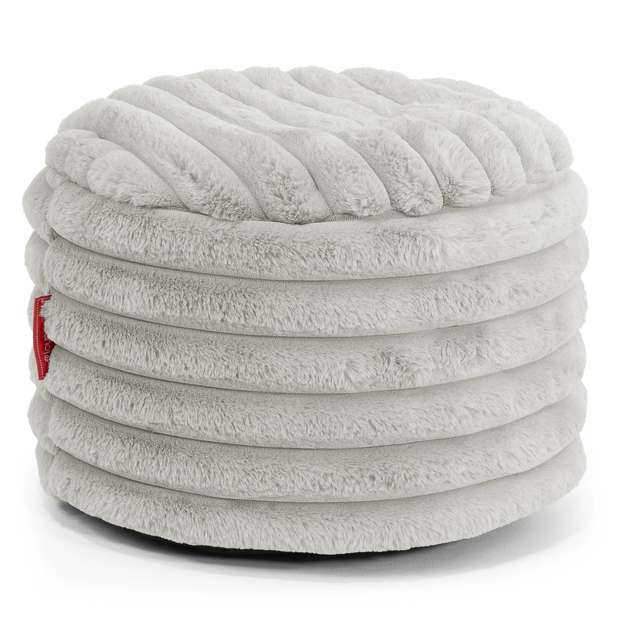 Small Round Footstool - Ultra Plush Cord Sage Green
