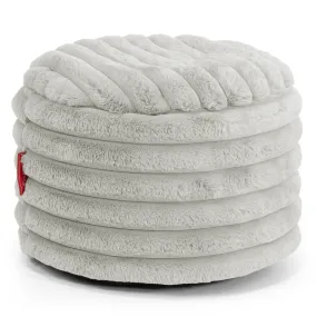 Small Round Footstool - Ultra Plush Cord Sage Green