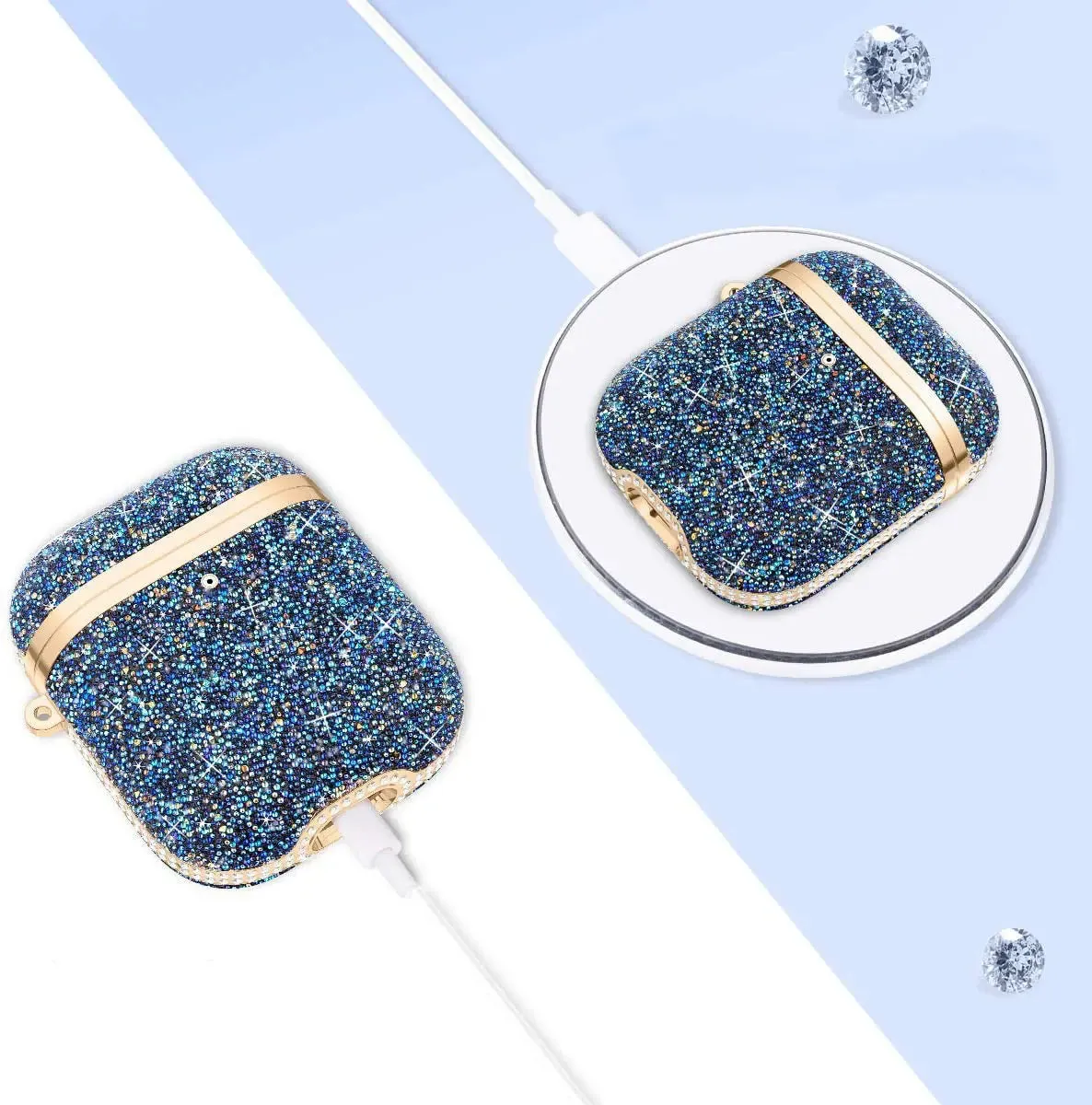 Soft Electroplating Fashion Star Diamond Earphone Sleeve