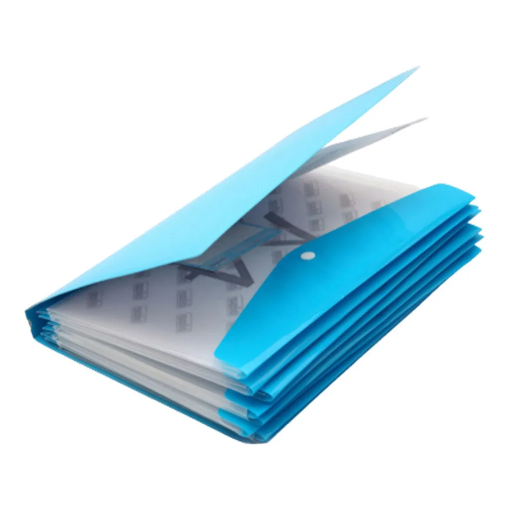 Solo Envelope Bag With 11 Holes Expanding L/S Transparent Blue A4 CH 203