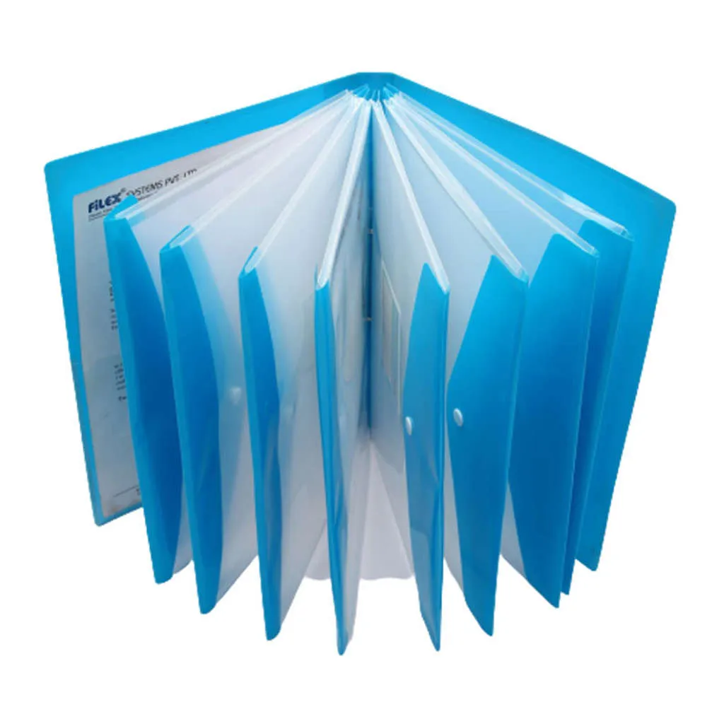 Solo Envelope Bag With 11 Holes Expanding L/S Transparent Blue A4 CH 203