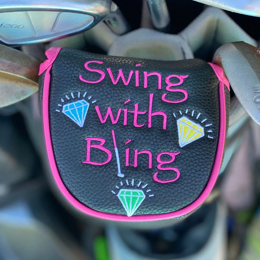 Swing With Bling (Black) Mallet Putter Cover