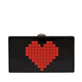 TEEK - Pixelated Heart Shape Clutch Bag