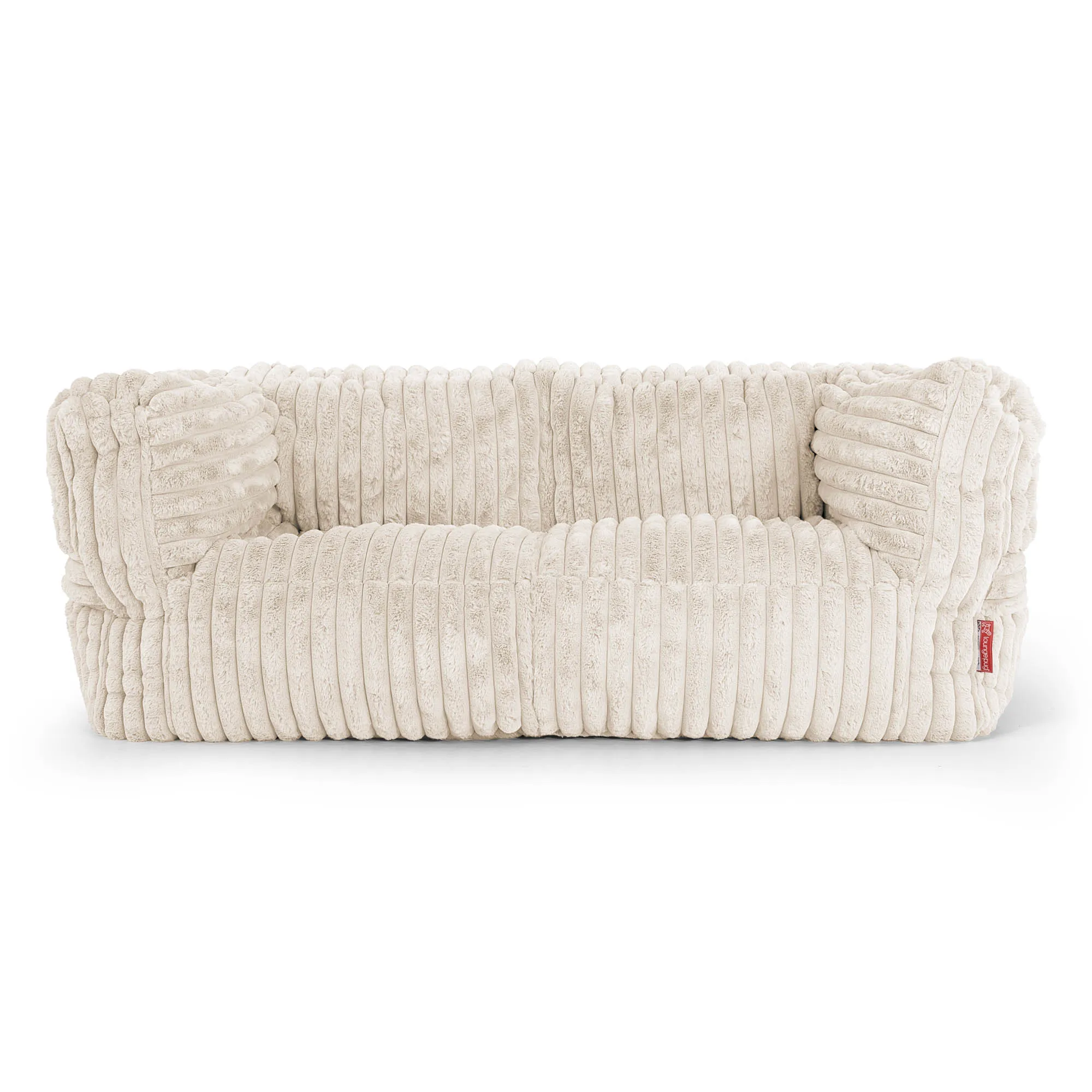 The 2 Seater Albert Sofa Bean Bag - Ultra Plush Cord Cream
