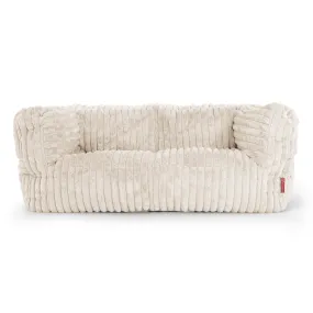The 2 Seater Albert Sofa Bean Bag - Ultra Plush Cord Cream