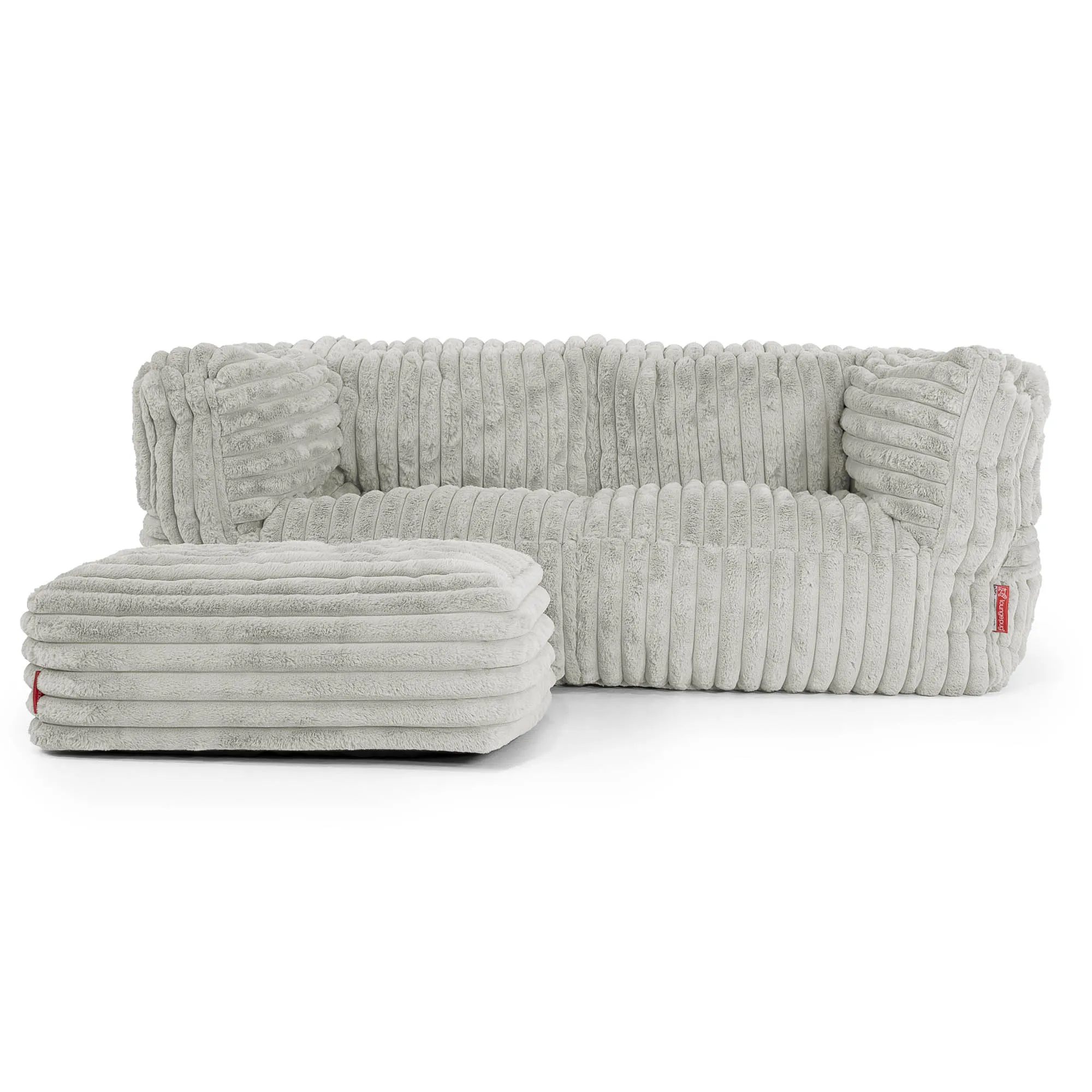 The 2 Seater Albert Sofa Bean Bag - Ultra Plush Cord Sage Green