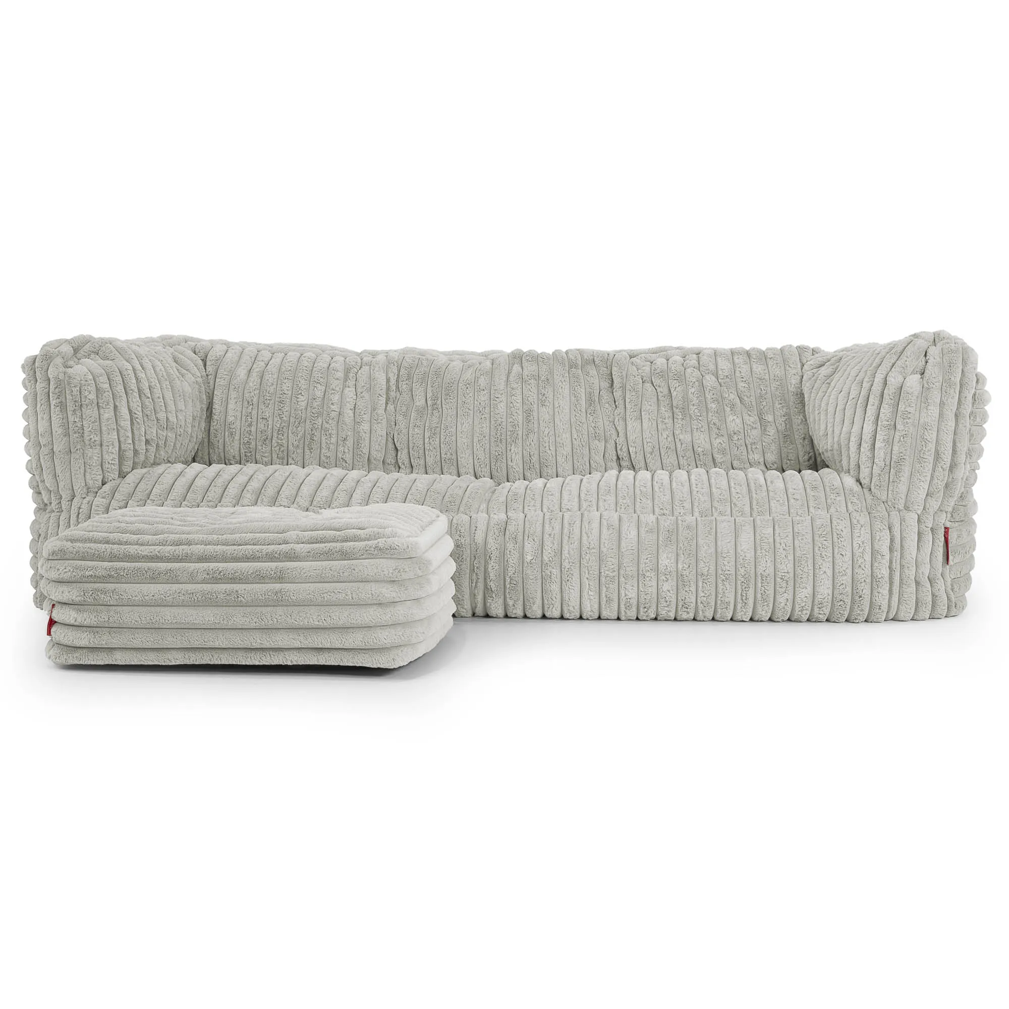 The 3 Seater Albert Sofa Bean Bag - Ultra Plush Cord Sage Green