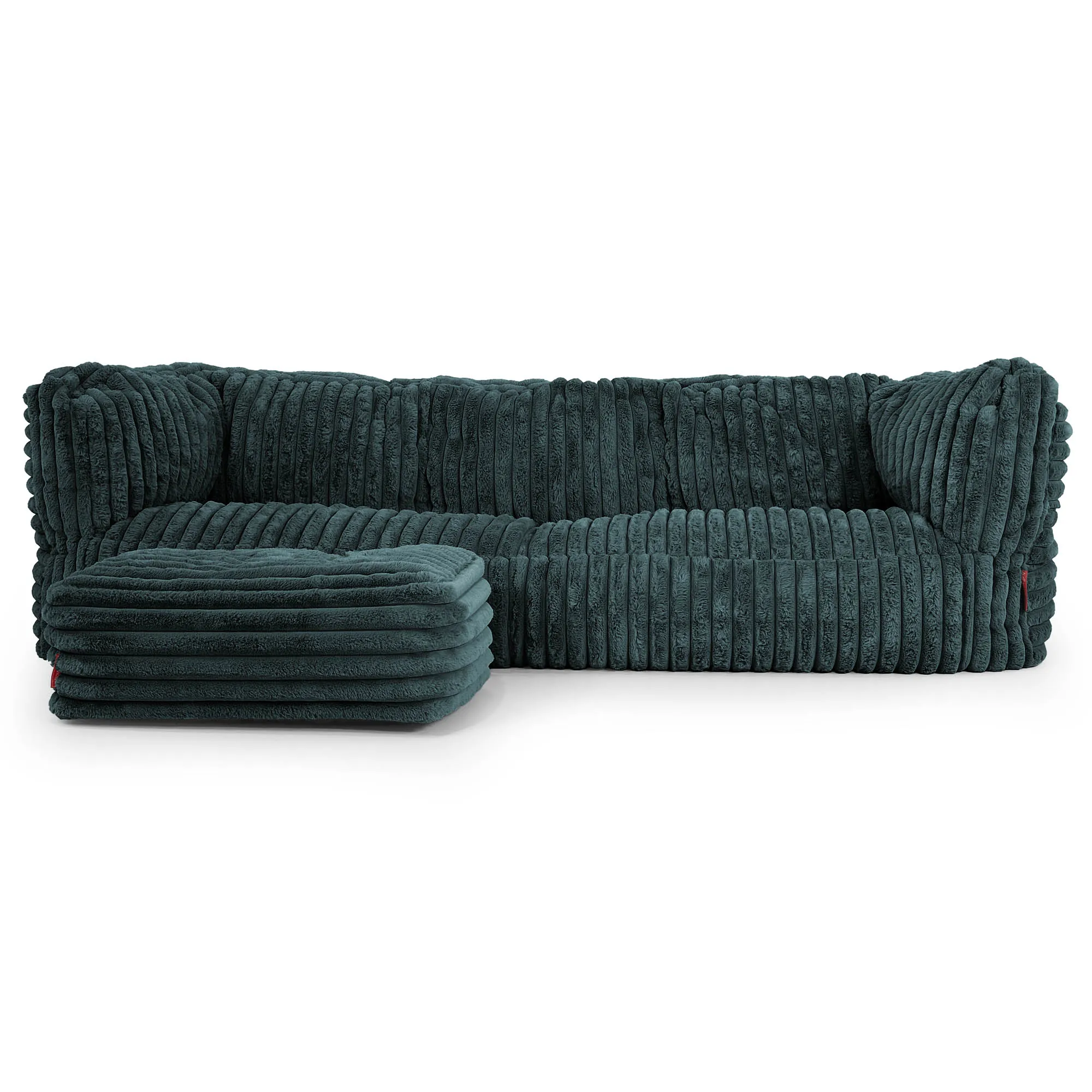 The 3 Seater Albert Sofa Bean Bag - Ultra Plush Cord Teal