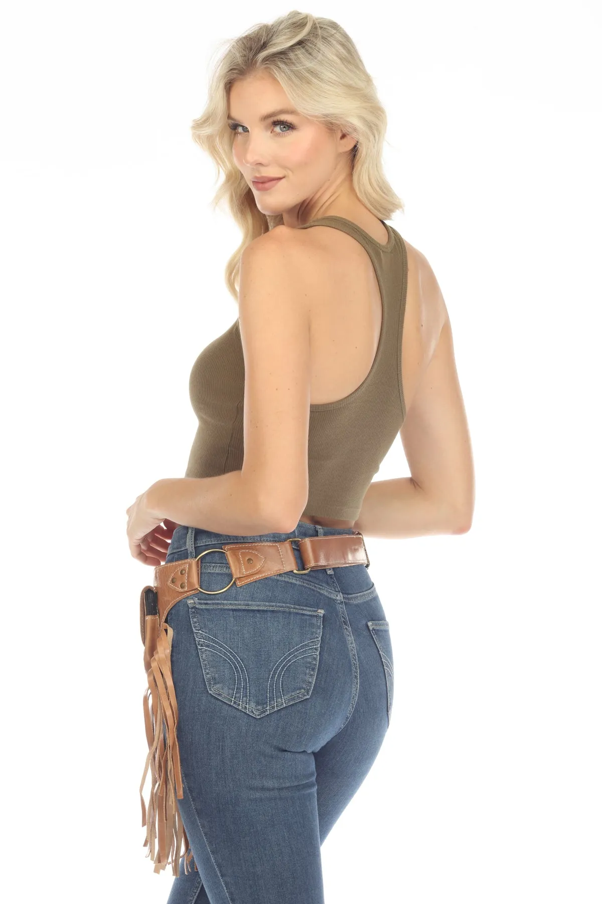 The Funky Fringe Traveler - A Leather Hip Bag Belt