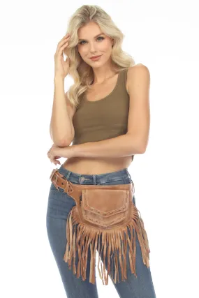 The Funky Fringe Traveler - A Leather Hip Bag Belt