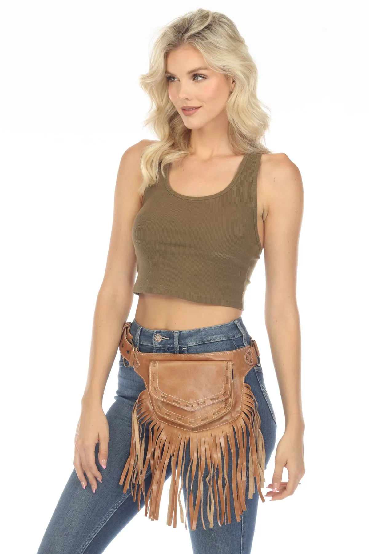 The Funky Fringe Traveler - A Leather Hip Bag Belt