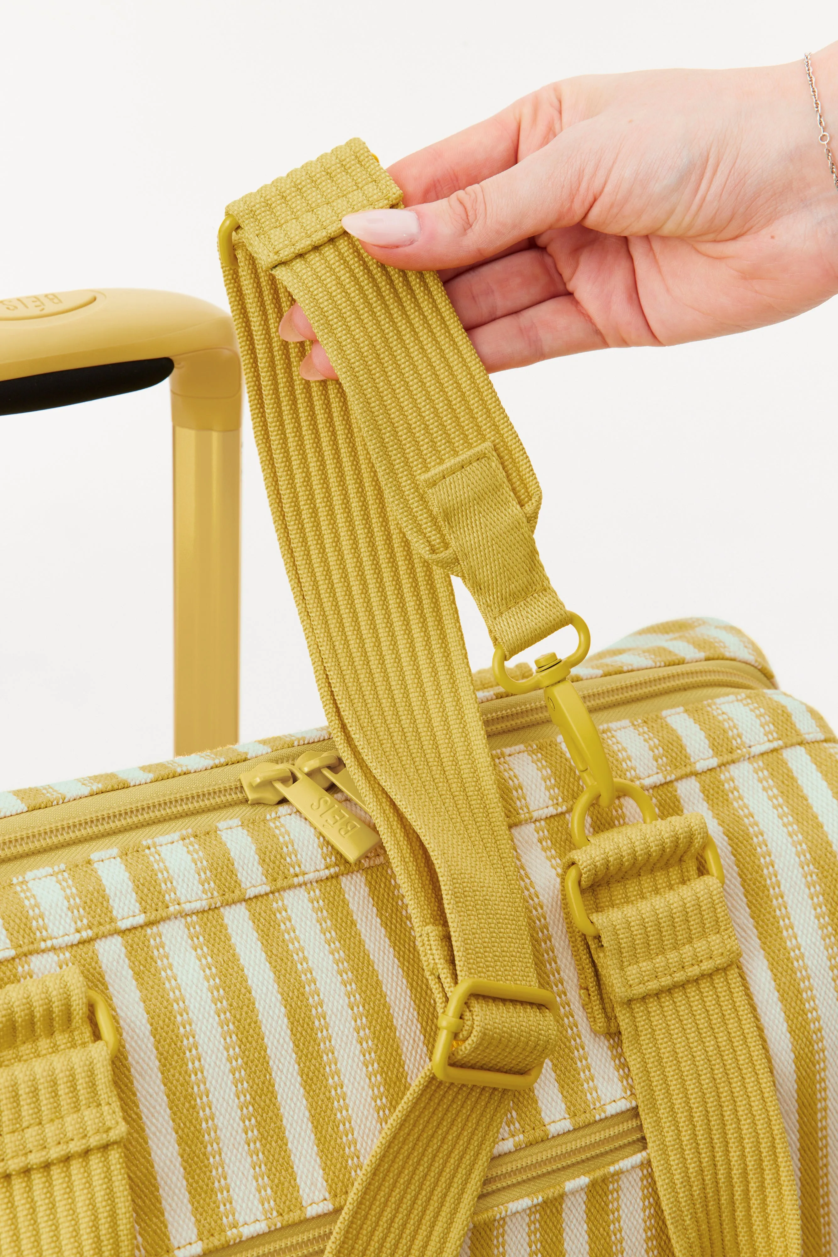The Mini Weekender in Honey Stripe