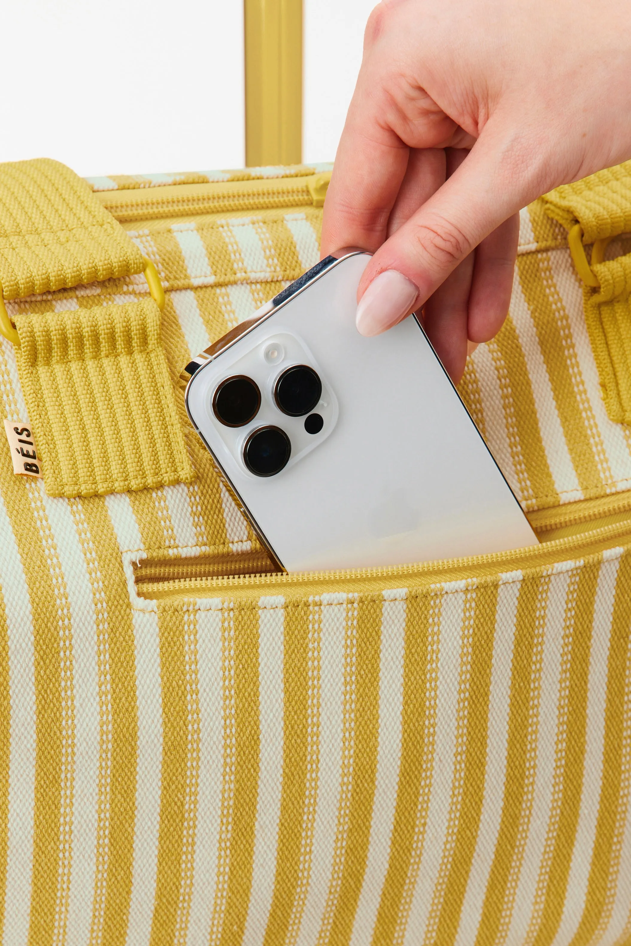 The Mini Weekender in Honey Stripe
