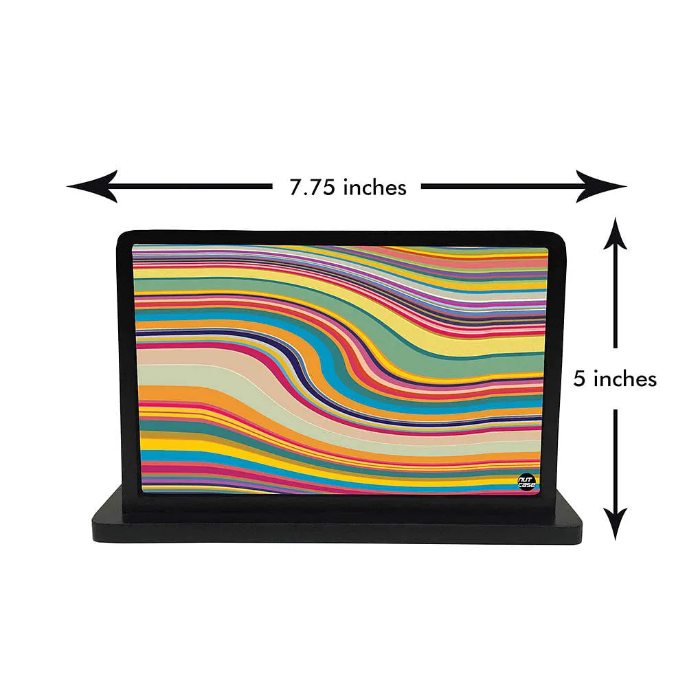 Tissue Holder Paper Napkin Stand - Colorful Waves Lines