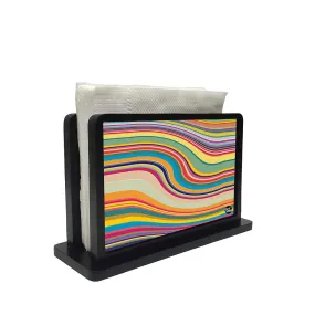 Tissue Holder Paper Napkin Stand - Colorful Waves Lines