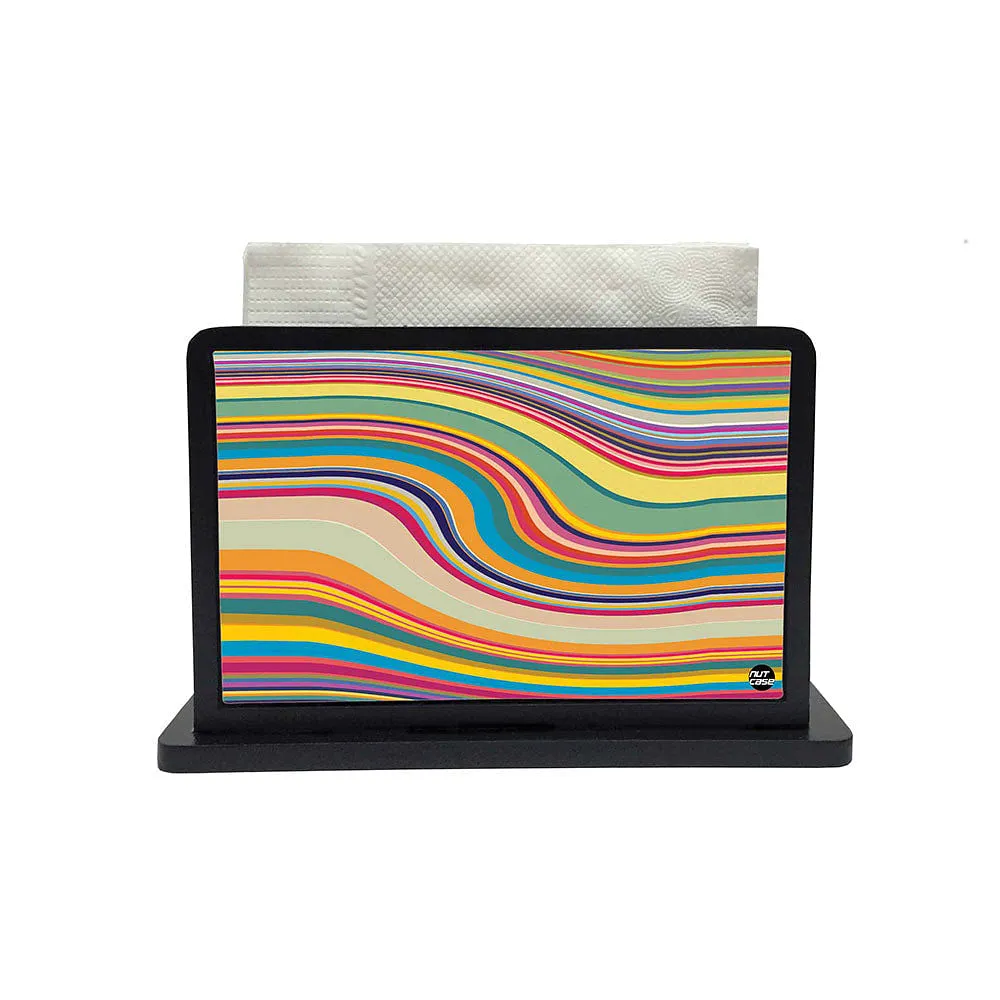 Tissue Holder Paper Napkin Stand - Colorful Waves Lines