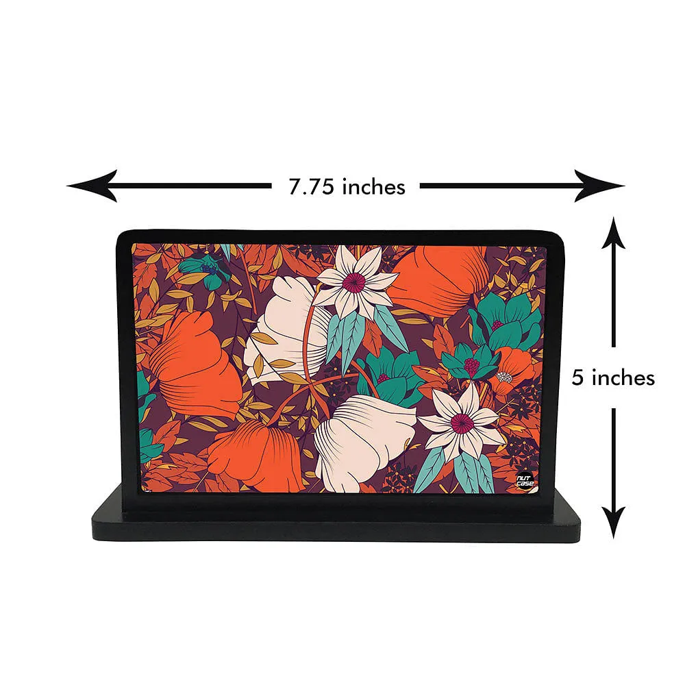 Tissue Holder Paper Napkin Stand - Retro Flower Orange