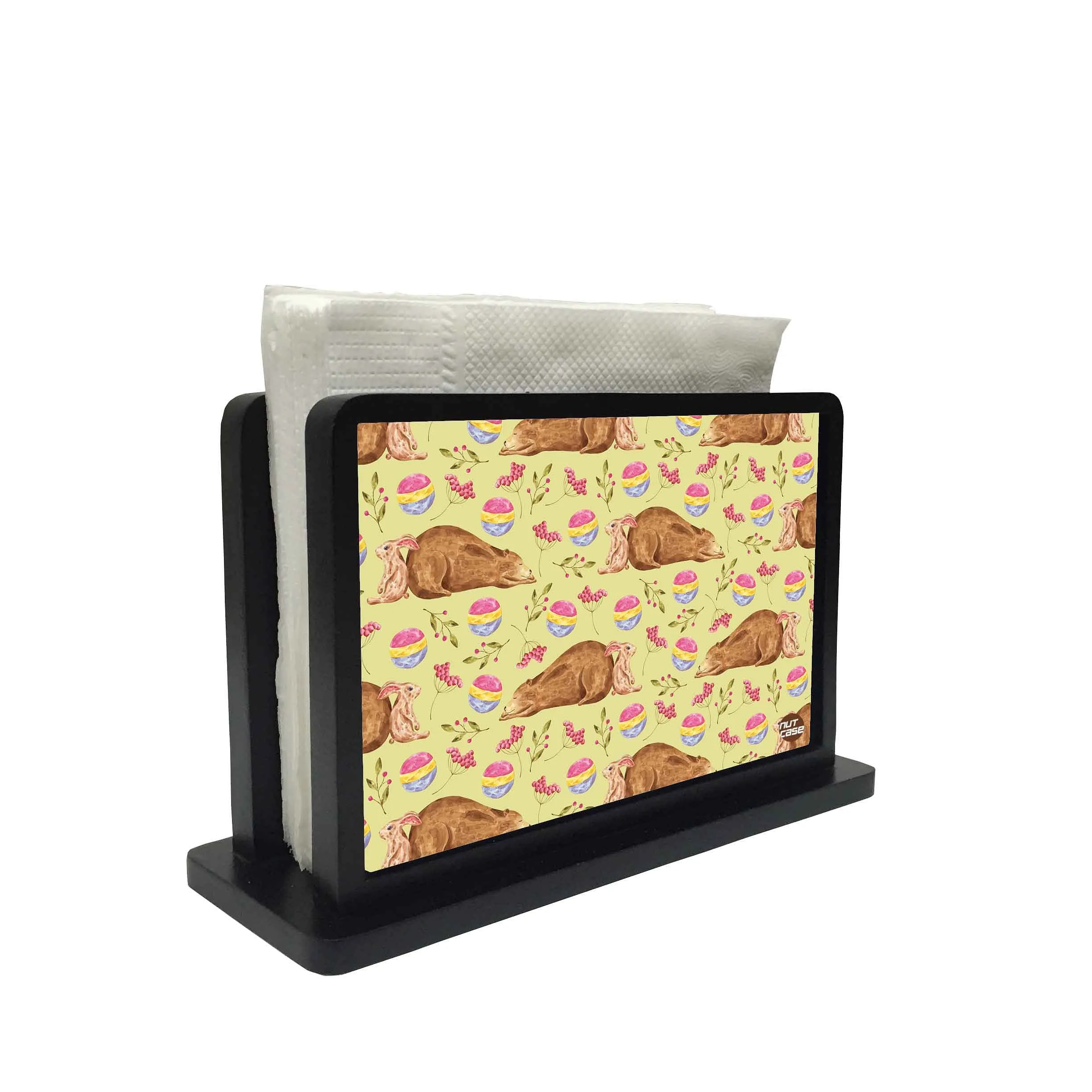 Tissue Paper Napkin Holder Stand - Bear & Rabbit Plying