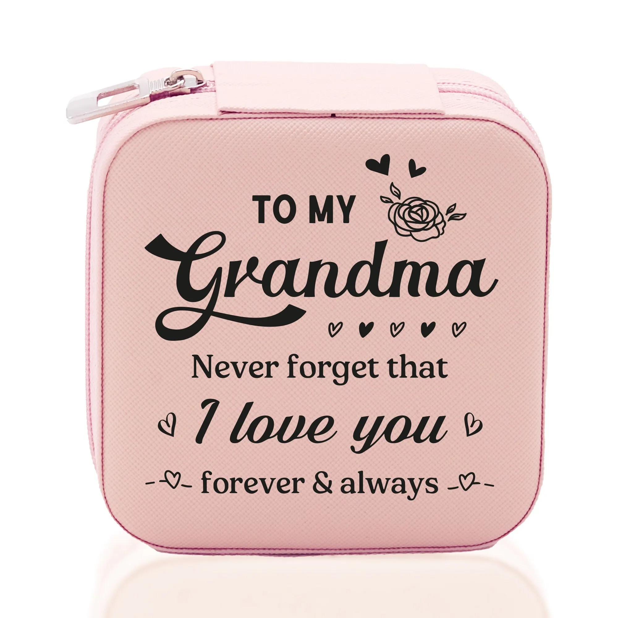 To My Grandma Never Forget That I Love You Forever & Always Cotton Canvas Tote Bag Birthday Gift From Grandkids to Grandma Jewelry Box Gift