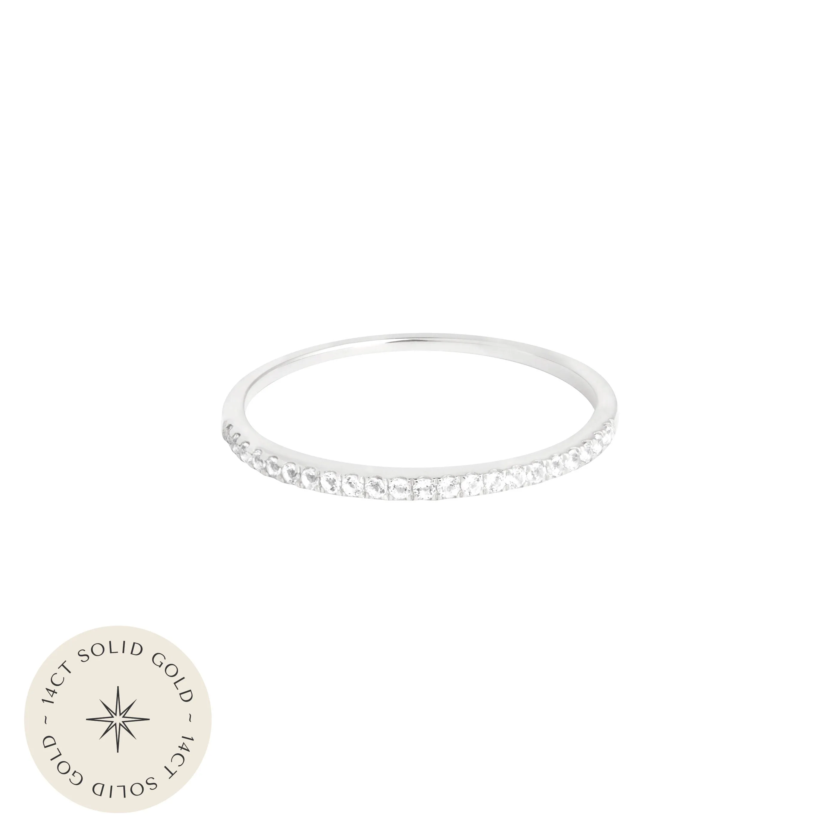 Topaz Eternity Ring in Solid White Gold