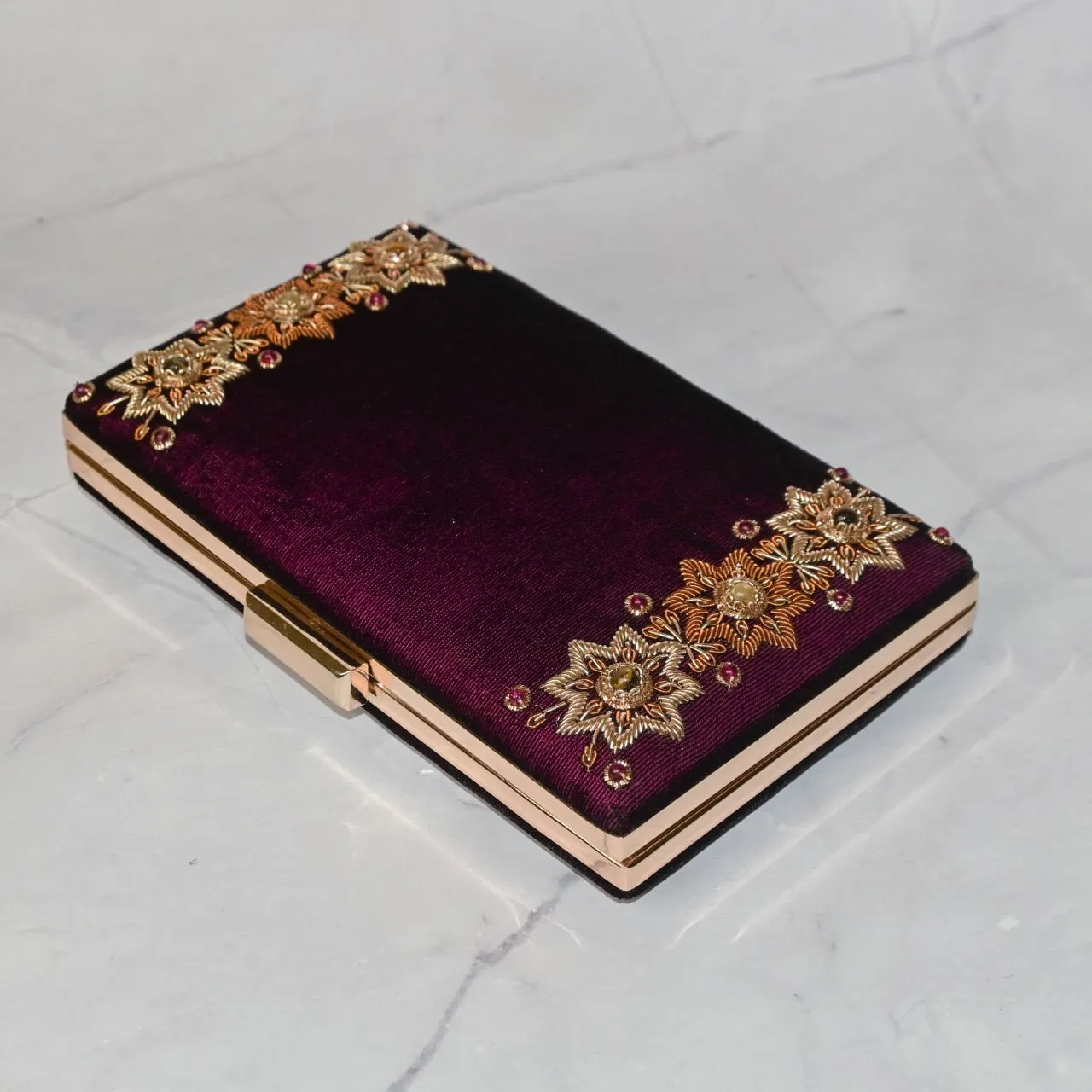 Versailles Bag in Burgundy Silk Velvet