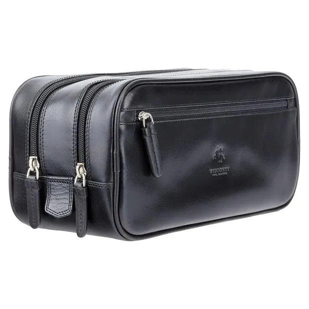 Visconti Naples Wash Bag/Dopp Bag - Black