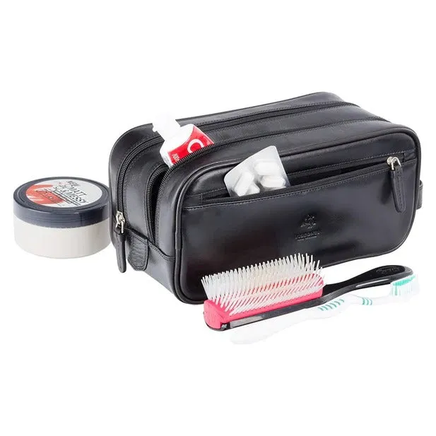 Visconti Naples Wash Bag/Dopp Bag - Black
