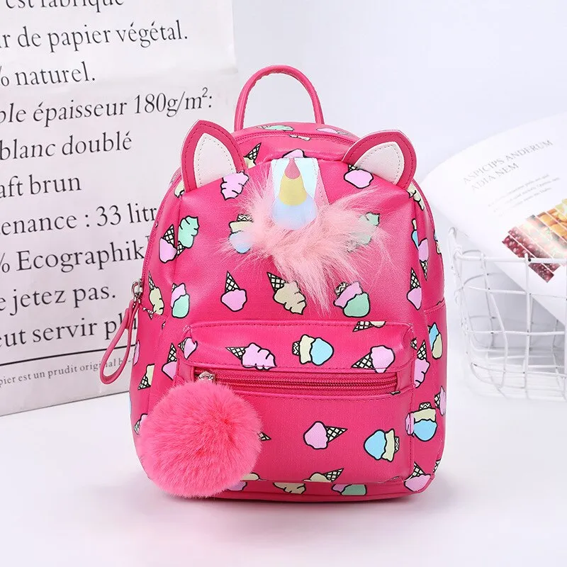 Wenkouban Mini Small Backpack Leather Children School Bags Cute Cartoon Unicorn Girls Backpack Kindergarten Preschool Backpack For Kids