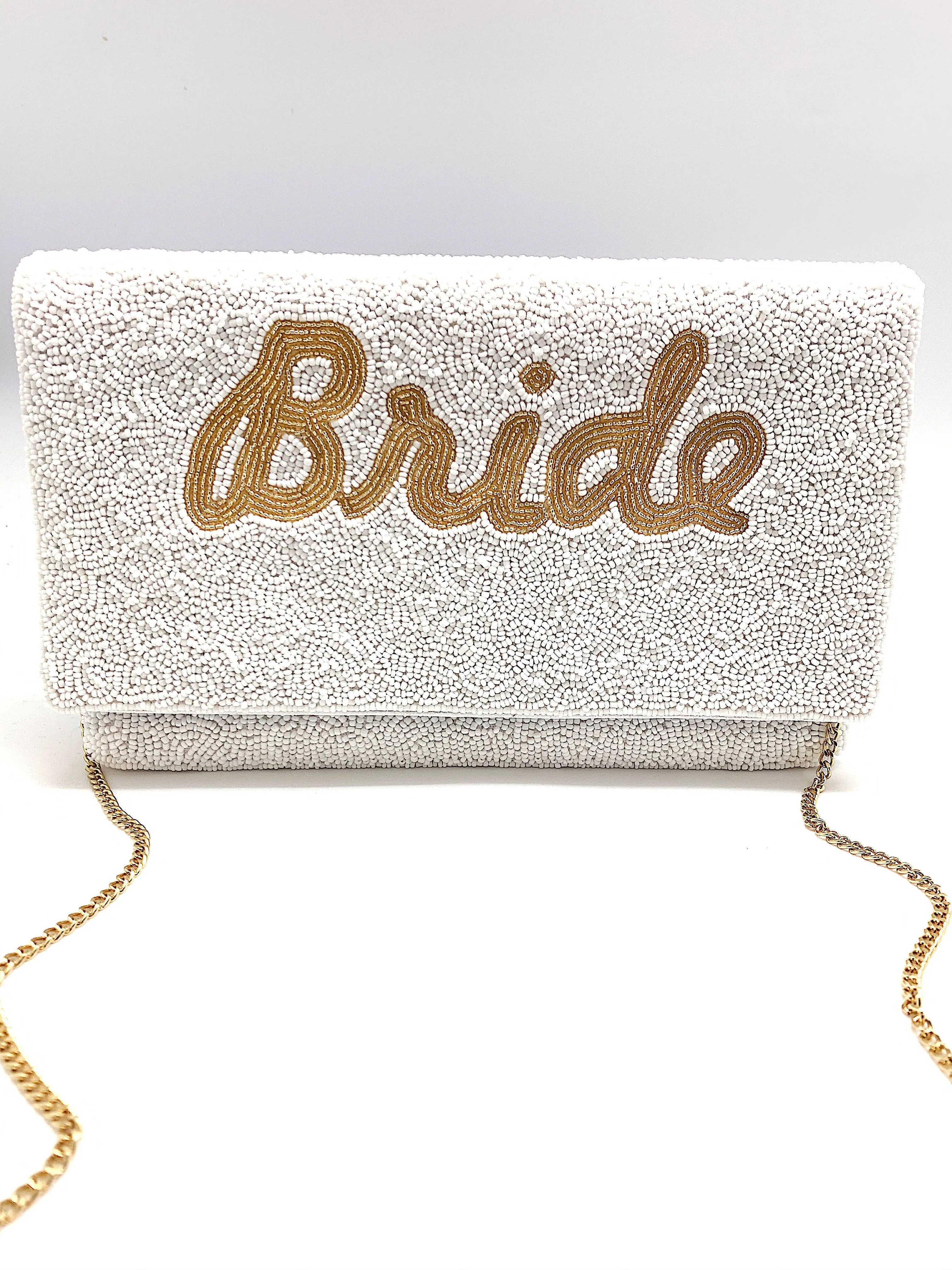 White Bride Beaded Clutch Bag