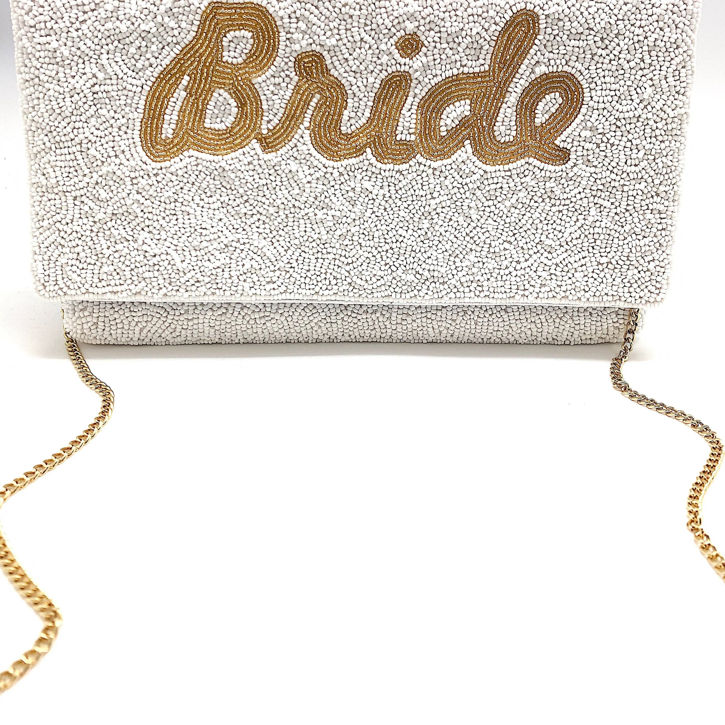 White Bride Beaded Clutch Bag