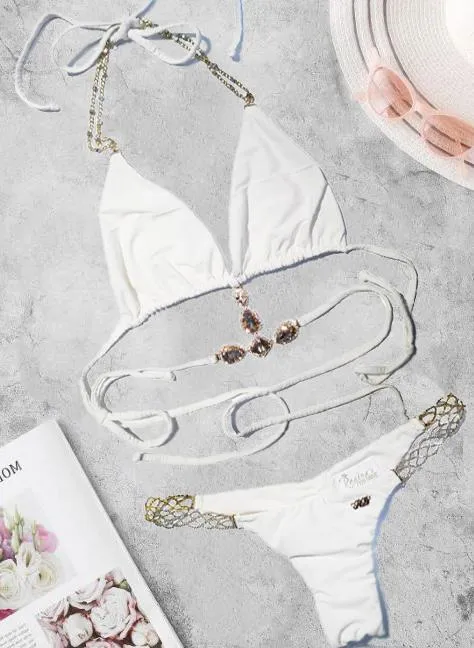 White June Strappy Triangle Top & Tango Bottom