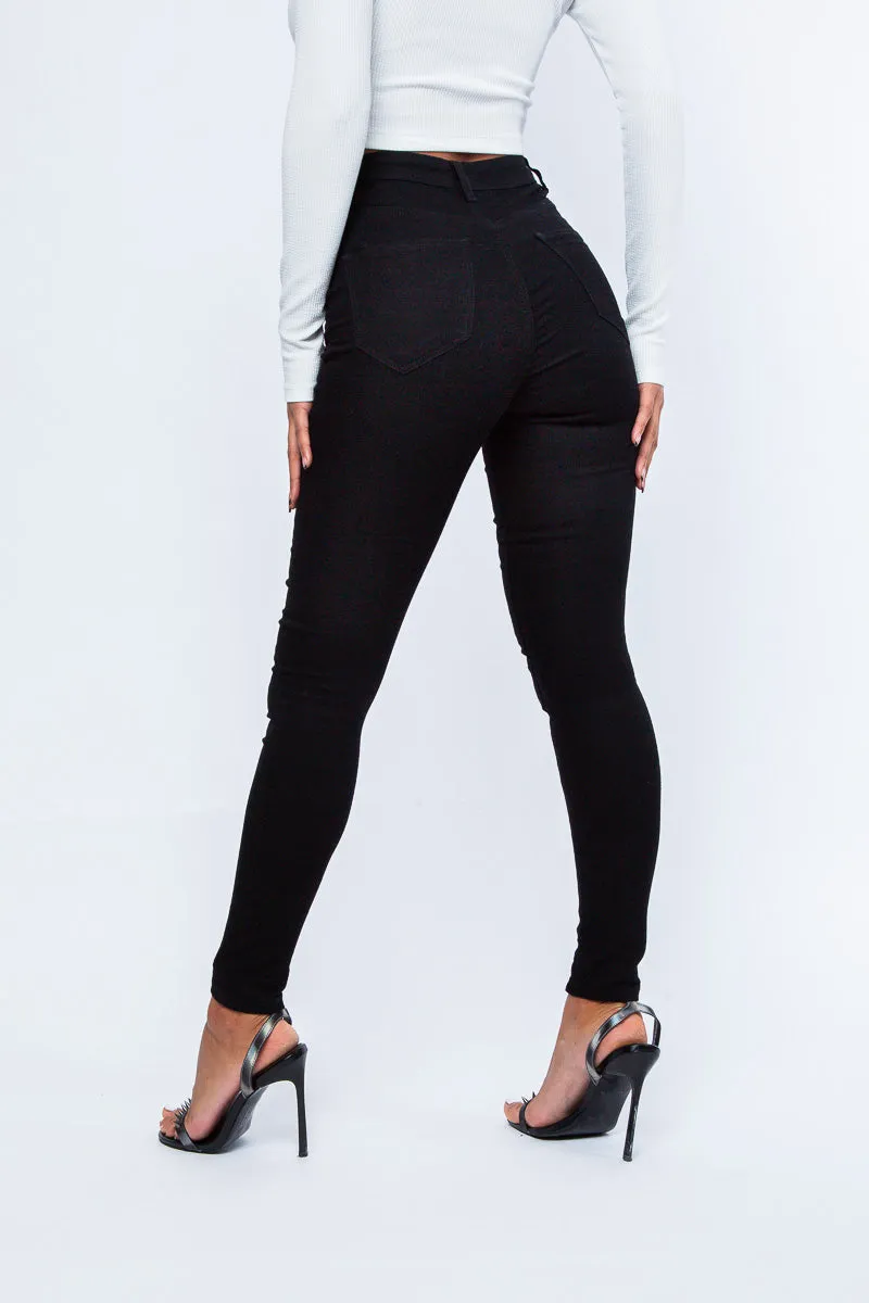 Women's Black High Waisted Skinny Jean