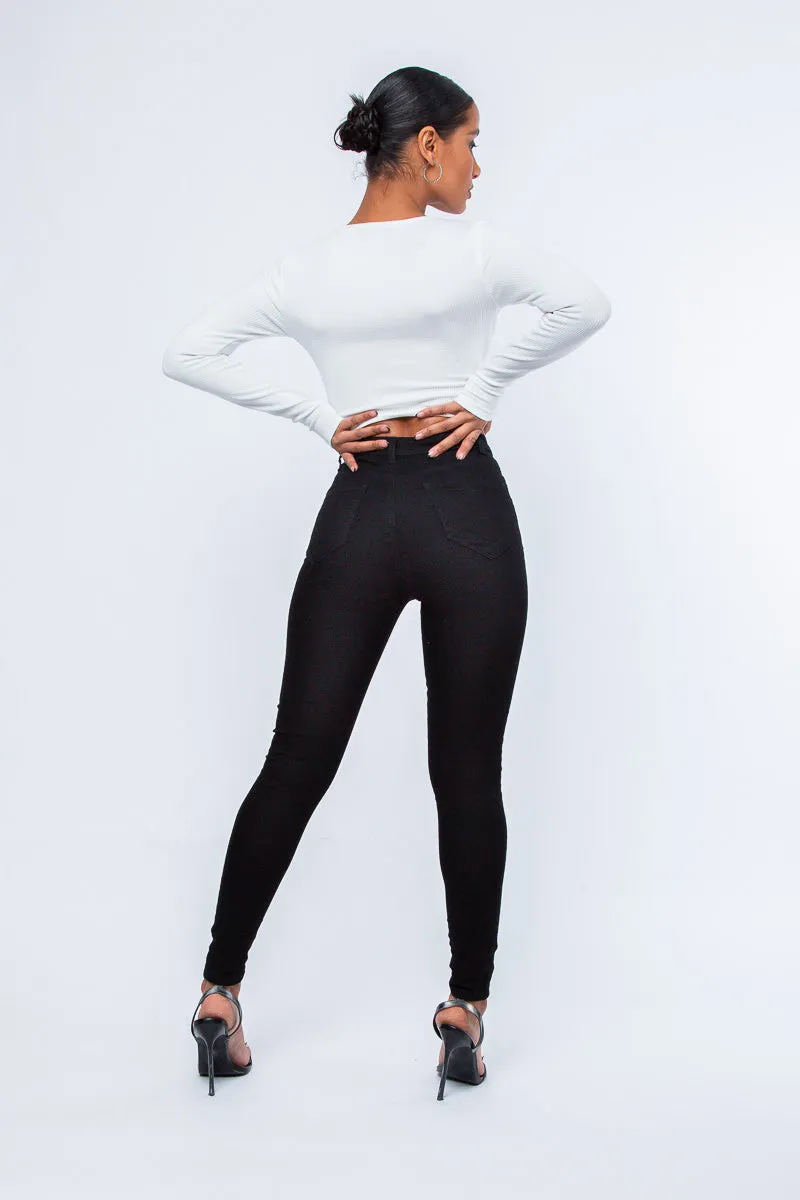 Women's Black High Waisted Skinny Jean