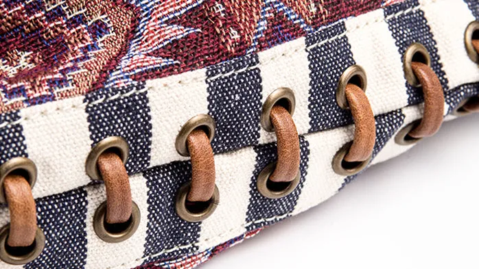 Womens Fabric Boho Handbags With Fringe Hippie Shoulder Bags For Women