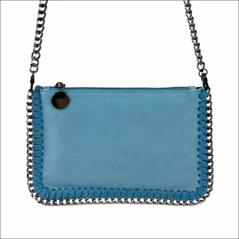 Womens Faux Leather Top Zip Clutches
